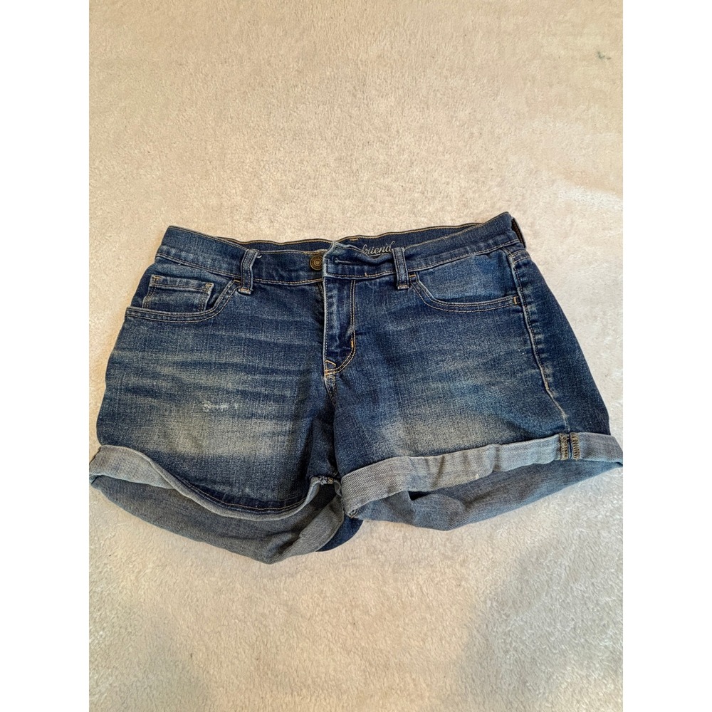 Old Navy Boyfriend Denim Shorts Womens 4 Blue Medium Wash Cuffed Mid Rise Casual
